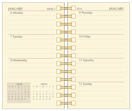 2x4 wirebound ivory calendar refill insert