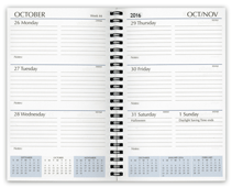 spiral bound weekly monthly 2016 planner refill insert